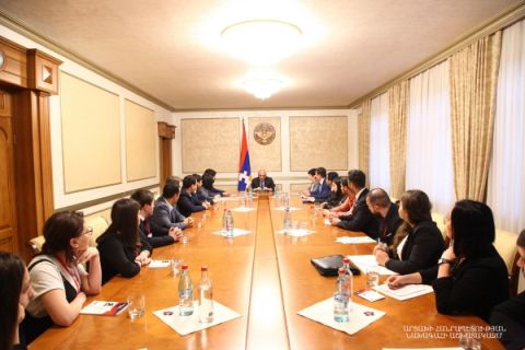 Artsakh Republic President received the participants of the “Patriotic Student” forum
