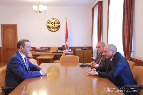 Artsakh Republic President Bako Sahakyan received secretary of the Republic of Armenia Security Council Armen Grigoryan
