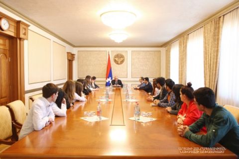 Meeting with young actors of the Stepanakert State Dramatic Theater